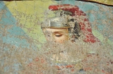 159 Detail poškodenej maľby sv. Floriana z pôvodnej historickej zástavy