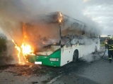 Požiar autobusu v k.o. Šarišské Sokolovce, okres Sabinov