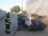 Požiar auta pri Hrnčiarovciach