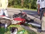 Dopravná nehoda nákladného vozidla a motocykla pri Veľkom Mederi