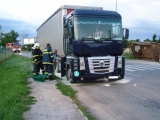 Požiar kamiónu vo Vrbovom