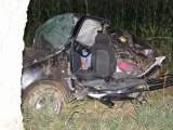Auto narazilo strechou do topoľa
