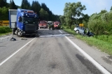 Pri čelnej zrážke sa ťažko zranil vodič Octavie 