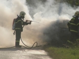 Po dopravnej nehode začalo vozidlo horieť