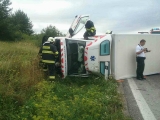 Dopravná nehoda sanitky v Abramovej