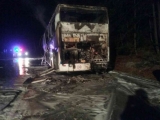 Požiar autobusu v katastri obce Dolný Harmanec, okres Banská Bystrica