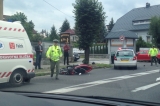Dopravná nehoda motocykla a Octavie v centre Žiliny